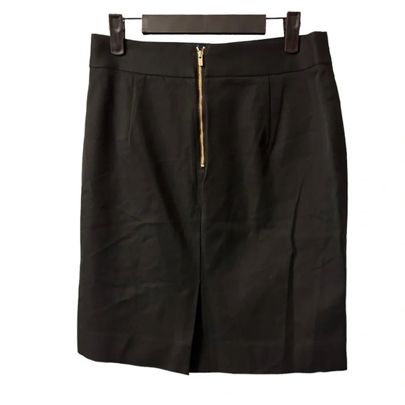 BANANA REPUBLIC GOLD ZIPPER BLACK PENCIL SKIRT - Picture 2 of 5